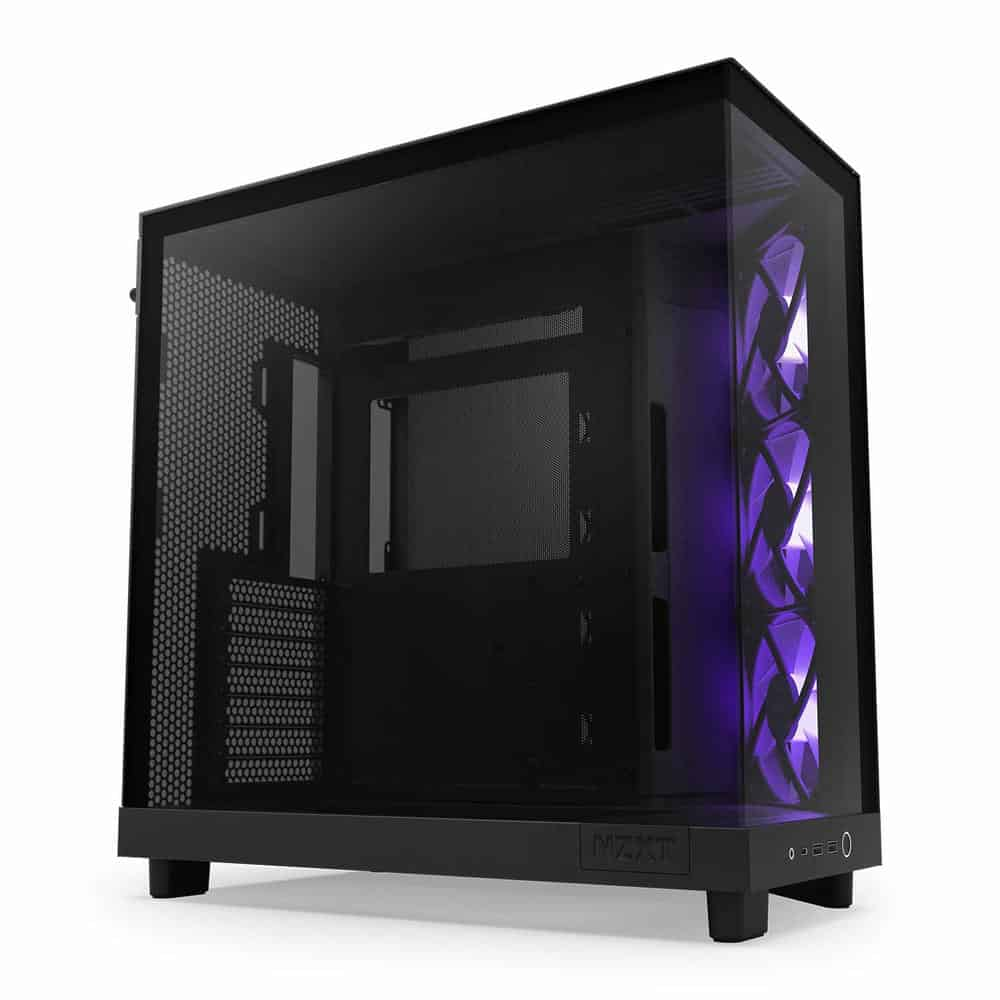 NZXT H6 Flow RGB Black Compact Dual-Chamber Tempered Glass PC Case